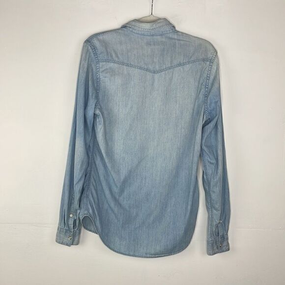 Express Chambray Western shirt 100% cotton size S/P - Picture 2 of 8